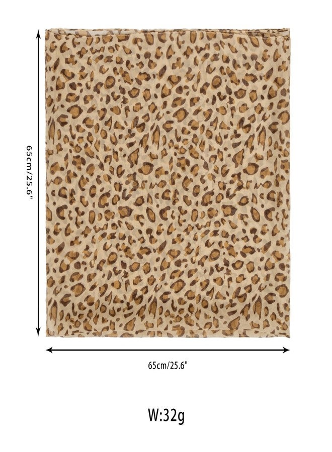 CXQRR Summer-Cheetah-Scarf for Women-Lightweight Square Elegant Wrap Neck Leopard-Fashion Feeling Head Scarfs 26× 26 Inches - Image 3